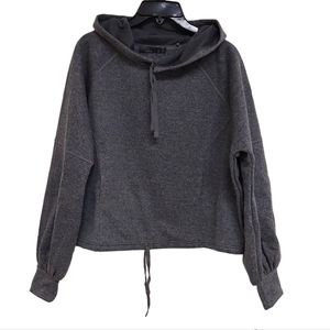Prana grey cropped wool blend hoodie medium M